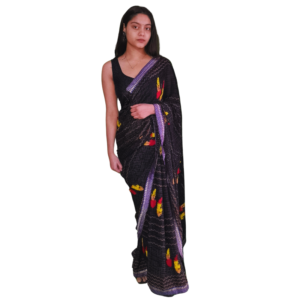 synthetic black saree