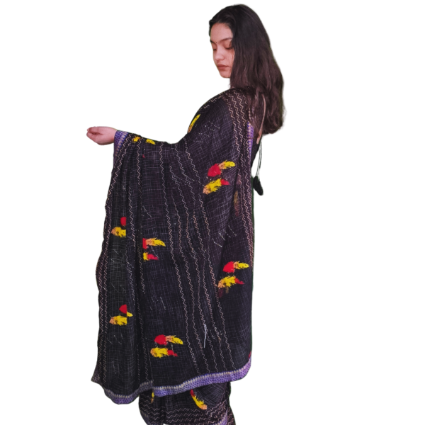 Supriya Black Saree Set with Blouse | Perfectly crafted for modern women - Image 2
