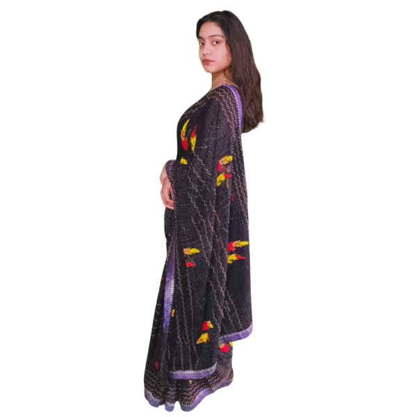 Supriya Black Saree Set with Blouse | Perfectly crafted for modern women - Image 3