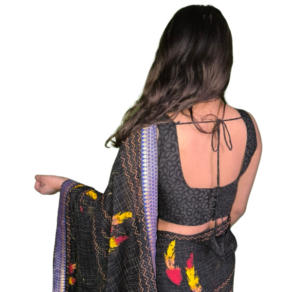 synthetic black saree